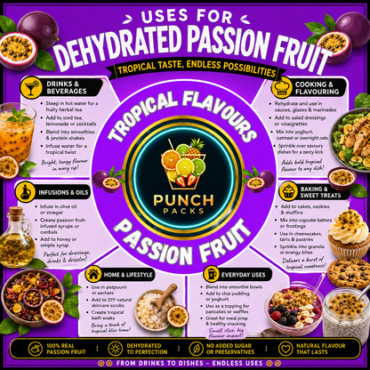 Dehydrated Passion Fruit Slices | Elevate your Cocktails and Soft Drinks | Packs of 20 Servings!