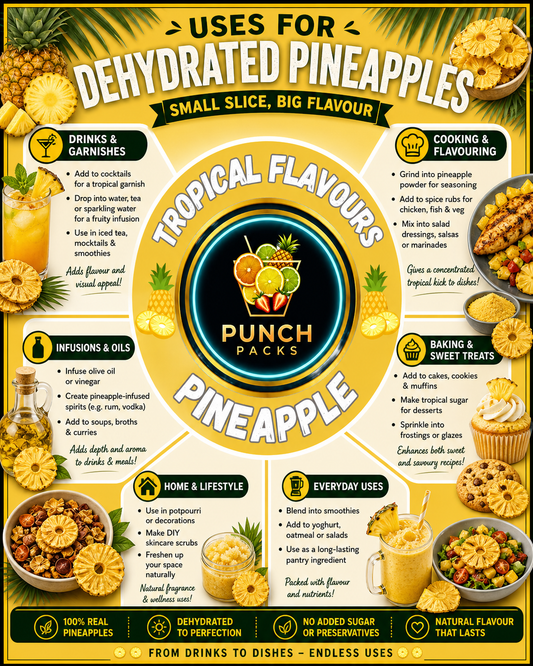 Dehydrated Pineapple Slices | Perfect with a Pina Colada, Drink garnishes, or Adding a Punch of Flavour! | Packs 10 / 20 Servings!