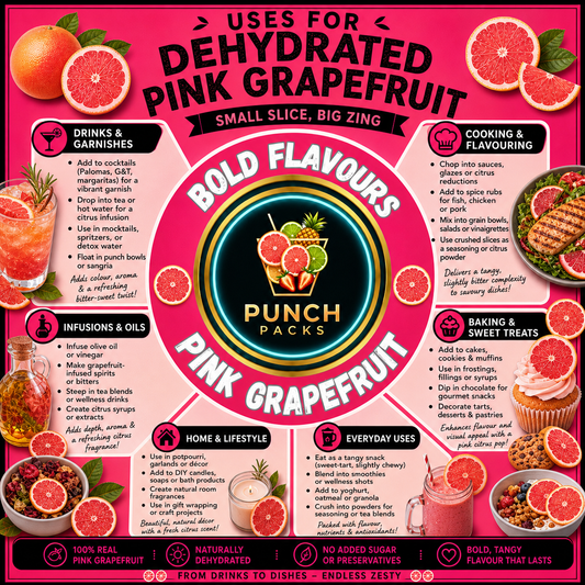 Dehydrated Pink Grapefruit Wheels | Elevate your Cocktails and Soft Drinks | Packs of 15 Servings!
