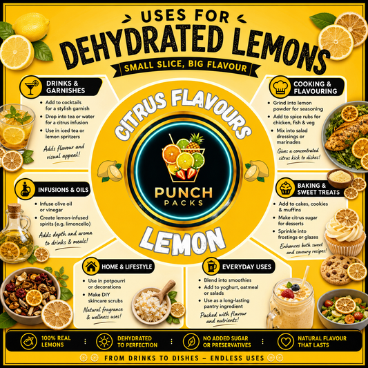 Dehydrated Lemon Wheels | Ideal for cocktails, Drink garnishes, or Adding a Punch of flavour! | Packs of 30+ / 60+ Servings