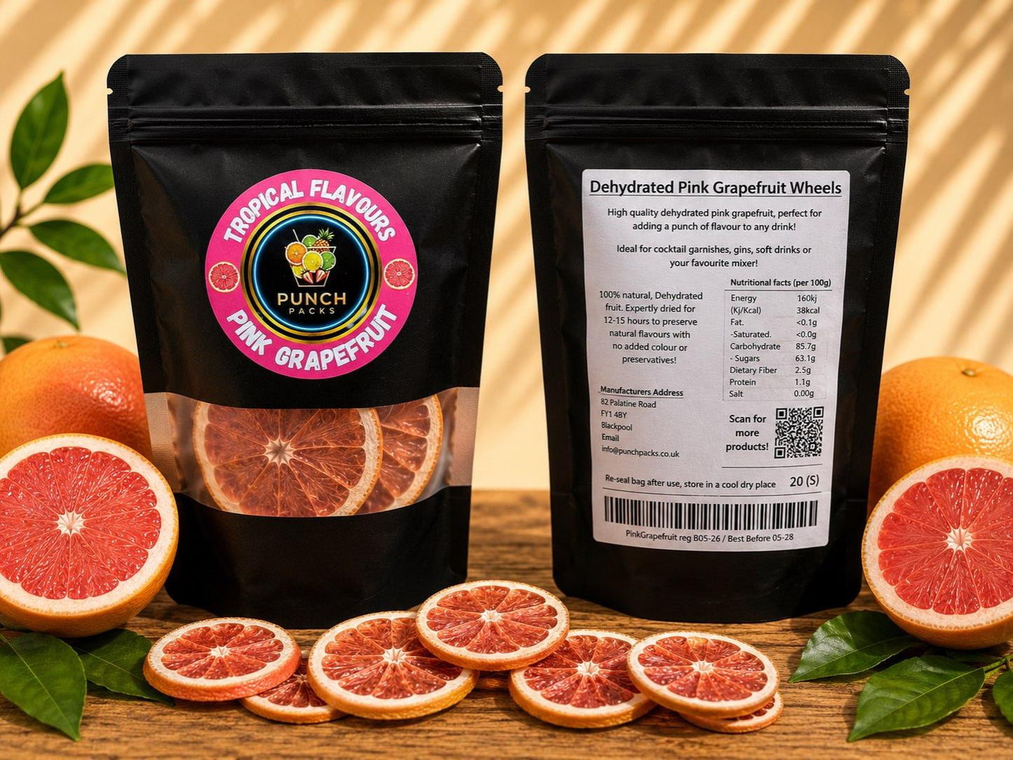 Dried Grapefruits Slices | Elevate your Cocktails & Soft Drinks | Packs of 100g